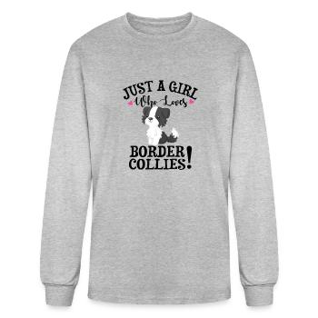 Border Collie - Men's Long Sleeve T-Shirt - heather gray - Front