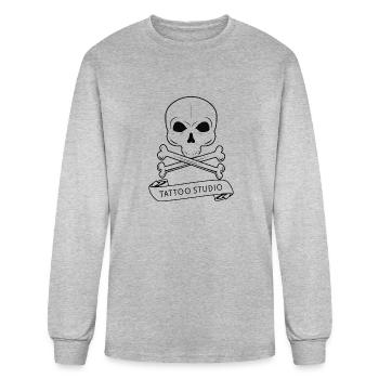 Couronne avec tatouages - T-shirt à manches longues Homme - gris chiné - Devant