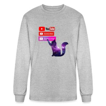 Subscribe youtube channel - Men's Long Sleeve T-Shirt - heather gray - Front