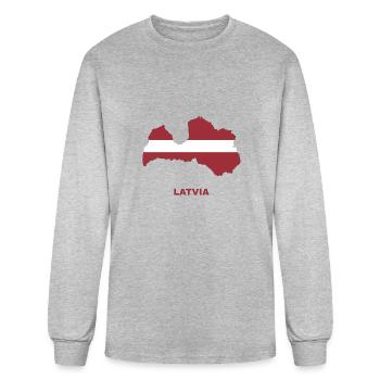 Latvia - Men's Long Sleeve T-Shirt - heather gray - Front