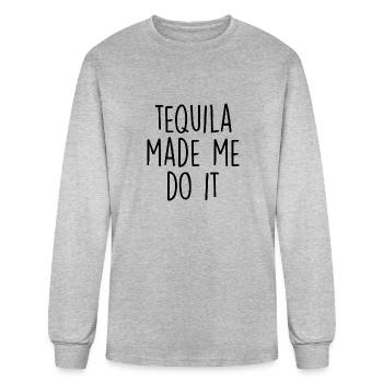 Tequila made me do it - Men's Long Sleeve T-Shirt - heather gray - Front