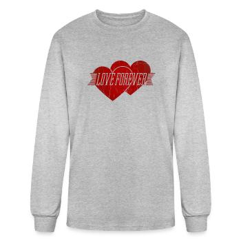Love Hearts - Men's Long Sleeve T-Shirt - heather gray - Front