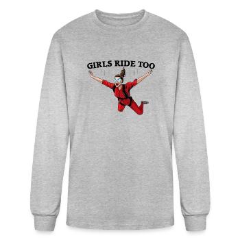 Girls Ride Too Skydiving Fitted Scoop - Men's Long Sleeve T-Shirt - heather gray - Front