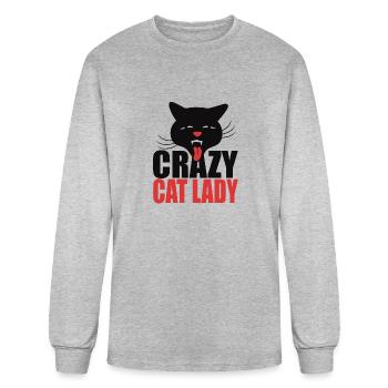 Crazy Cat Lady - Men's Long Sleeve T-Shirt - heather gray - Front