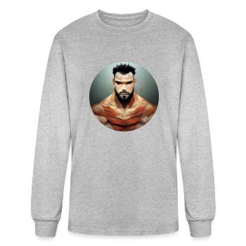 Anime Character - Men's Long Sleeve T-Shirt - heather gray - Front
