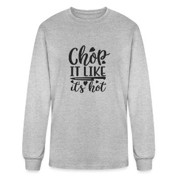 Chop it like it s hot - Men's Long Sleeve T-Shirt - heather gray - Front