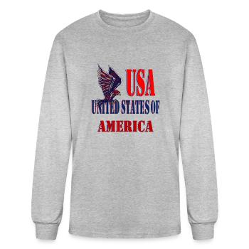 États-Unis États-Unis - T-shirt à manches longues Homme - gris chiné - Devant
