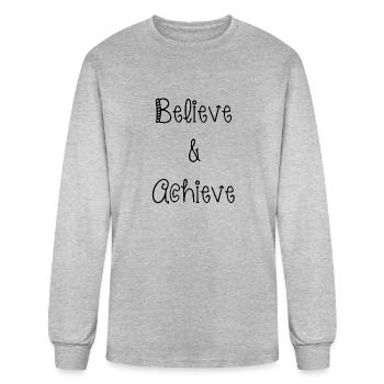 Believe and achieve - Men's Long Sleeve T-Shirt - heather gray - Front