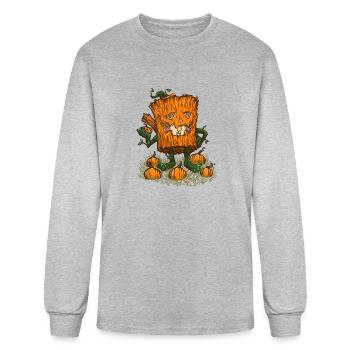 The Pumpkin Log - Men's Long Sleeve T-Shirt - heather gray - Front