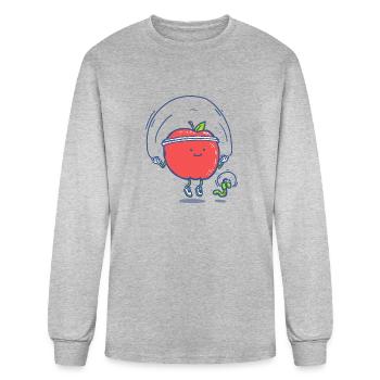 Wellness Apple - Men's Long Sleeve T-Shirt - heather gray - Front
