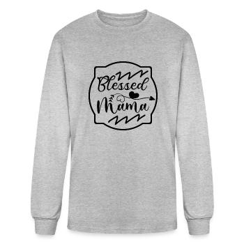 Bienheureuse Maman - T-shirt à manches longues Homme - gris chiné - Devant