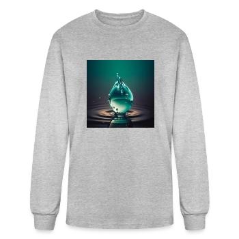 The Graceful Dance of Water: A Macro View - Men's Long Sleeve T-Shirt - heather gray - Front