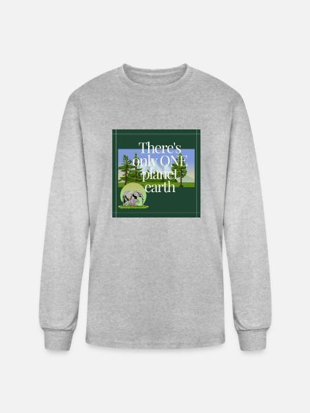 ONE PLANET EARTH - Men's Long Sleeve T-Shirt - heather gray