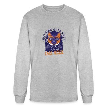Nothing gets past this nose - Men's Long Sleeve T-Shirt - heather gray - Front