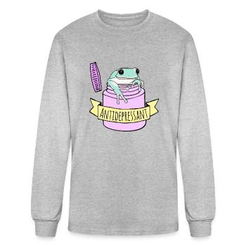 Antidepressant White Tree Frog - Men's Long Sleeve T-Shirt - heather gray - Front