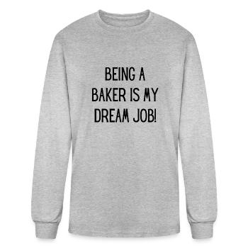 Baker slogan - Men's Long Sleeve T-Shirt - heather gray - Front