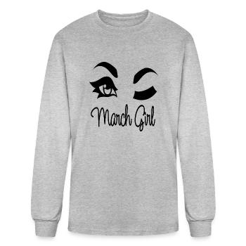 March Girl - Men's Long Sleeve T-Shirt - heather gray - Front