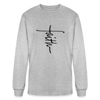 Faith - Men's Long Sleeve T-Shirt - heather gray - Front