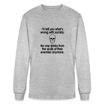 wrong society - Men's Long Sleeve T-Shirt - heather gray - Front