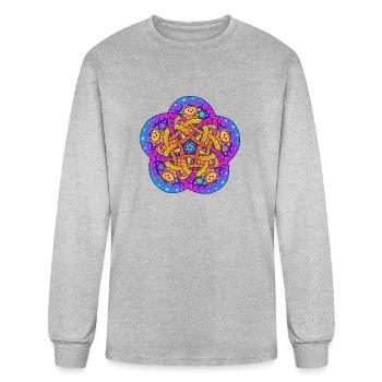Celtic Knot Cat - Men's Long Sleeve T-Shirt - heather gray - Front