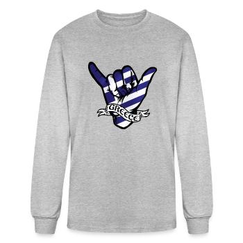 Greece Shaka - Men's Long Sleeve T-Shirt - heather gray - Front
