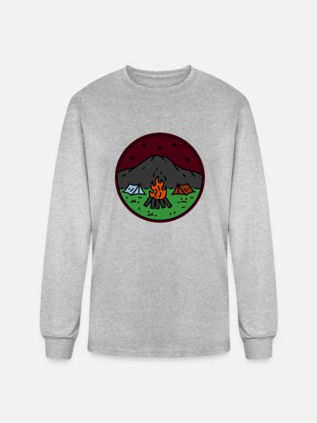 Night Bonfire - Men's Long Sleeve T-Shirt - heather gray