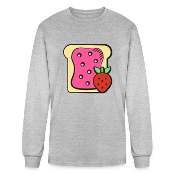 Strawberry Jam Bread - Men's Long Sleeve T-Shirt - heather gray - Front