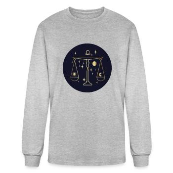 Libra Zodiac Sign - Men's Long Sleeve T-Shirt - heather gray - Front