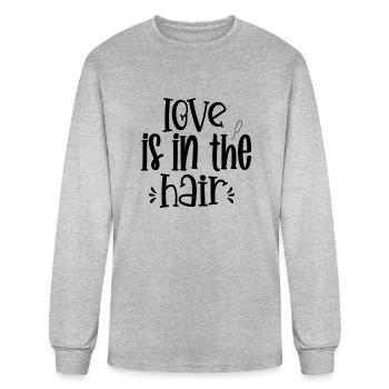 Love Is In The Hair - Men's Long Sleeve T-Shirt - heather gray - Front