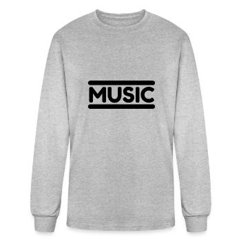 Music - black - Men's Long Sleeve T-Shirt - heather gray - Front