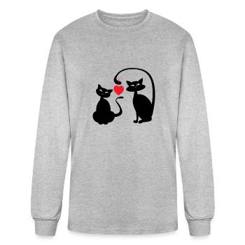 Cat Lover - Men's Long Sleeve T-Shirt - heather gray - Front