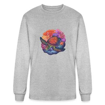 Sea Turtle Reef - Men's Long Sleeve T-Shirt - heather gray - Front