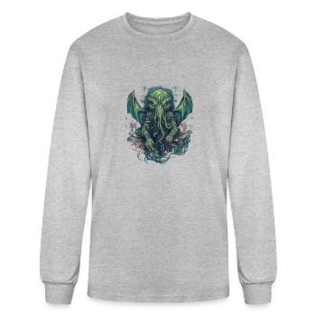 A mythical creature Cthulthu - Men's Long Sleeve T-Shirt - heather gray - Front