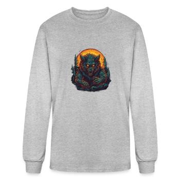 A mythical creature Werewolf - Men's Long Sleeve T-Shirt - heather gray - Front