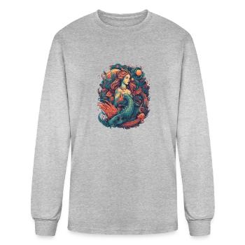 A mythical creature Siren - Men's Long Sleeve T-Shirt - heather gray - Front