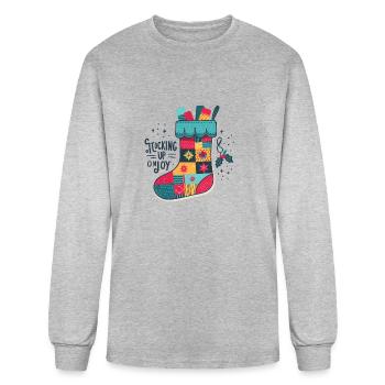 Stocking On Joy - Men's Long Sleeve T-Shirt - heather gray - Front