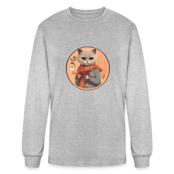 Autumn Whiskers - Men's Long Sleeve T-Shirt - heather gray - Front