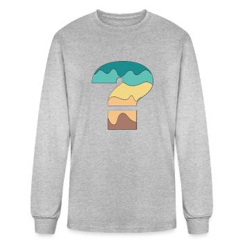 Wavy Question Mark - Men's Long Sleeve T-Shirt - heather gray - Front