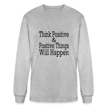 Think Positive - Men's Long Sleeve T-Shirt - heather gray - Front