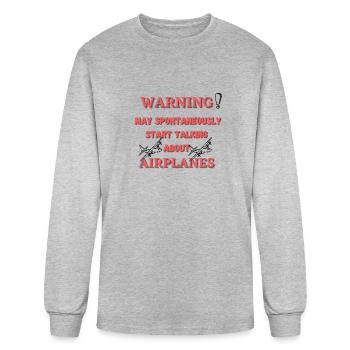warning may spontaneously - Men's Long Sleeve T-Shirt - heather gray - Front