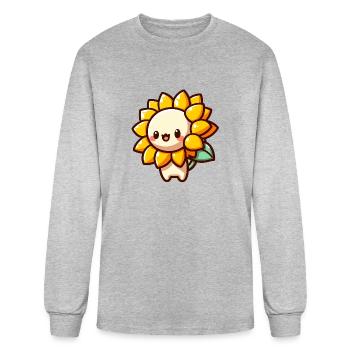 Kawaii sunflower - Men's Long Sleeve T-Shirt - heather gray - Front