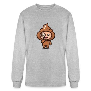 Detective poop - Men's Long Sleeve T-Shirt - heather gray - Front