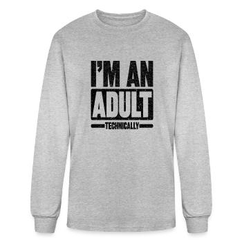 I m an Adult Technically - Men's Long Sleeve T-Shirt - heather gray - Front