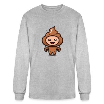 Poop Up - Men's Long Sleeve T-Shirt - heather gray - Front