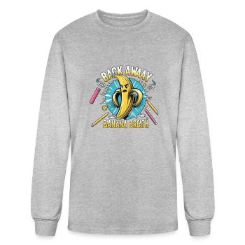 Back Away Banana Breath - Men's Long Sleeve T-Shirt - heather gray - Front