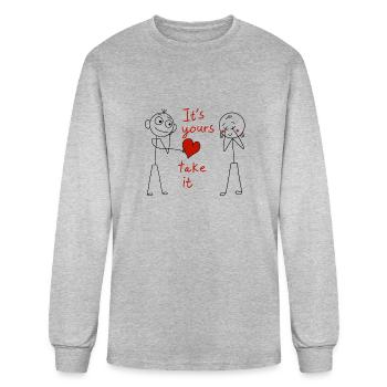 Couples love - Men's Long Sleeve T-Shirt - heather gray - Front
