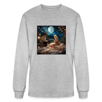 MOONLIGHT ROMANCE - Men's Long Sleeve T-Shirt - heather gray - Front