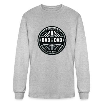 Bad Dad Medallion‘24 - Men's Long Sleeve T-Shirt - heather gray - Front