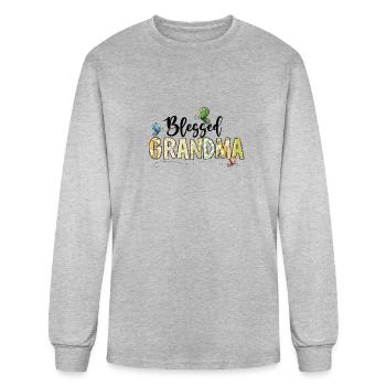 Bienheureuse grand-mère - T-shirt à manches longues Homme - gris chiné - Devant