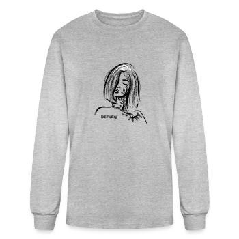 beauty - Men's Long Sleeve T-Shirt - heather gray - Front